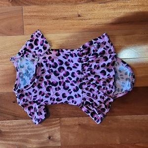 Posh Peanut Pink Leopard Twirl Skirt Onsie